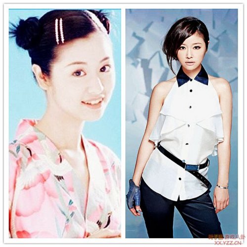 曝光白富美女星出道矮残挫造型